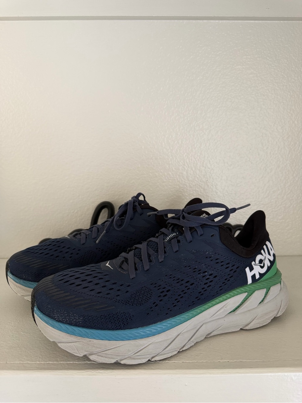 Hoka One One Clifton 7 1110508 MOAN Blue Green MEN Running Shoes- SZ 11